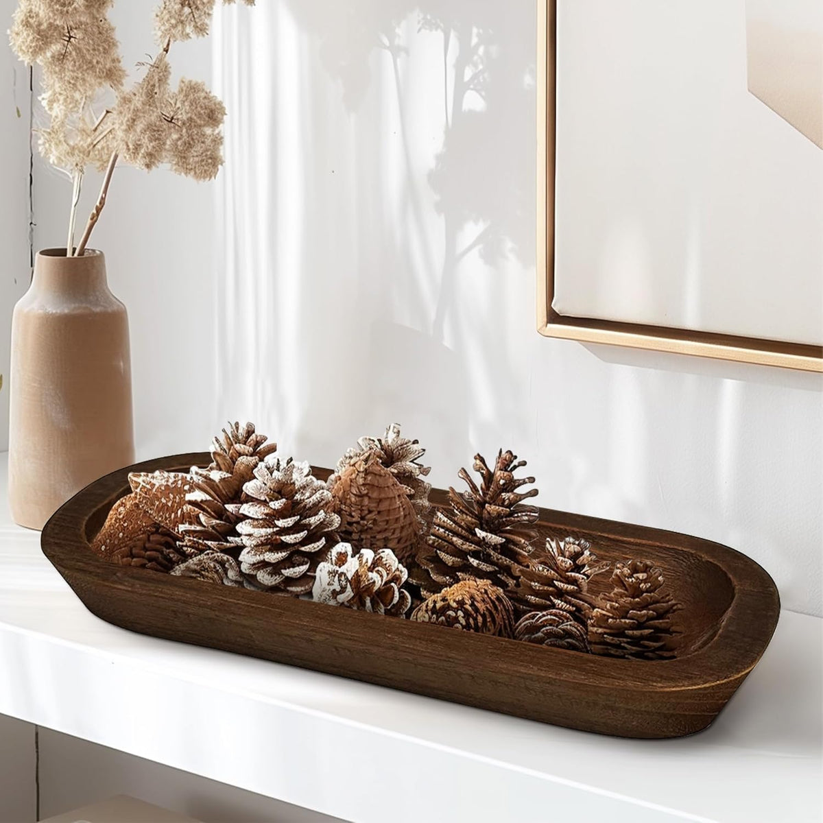Royxen 8 Pack Dough Bowl for Candle, Wooden Dough Bowls Paulownia, Rustic Bowl Vintage, Bowls for