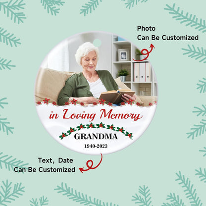 Valyria Personalized Memorial Christmas Photo Ornament, I Am Always with You Ceramic Custom