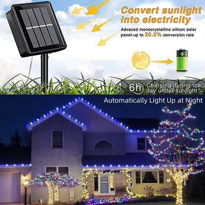 YEGUO Solar Rope Lights Outdoor Waterproof LED, 2 Pack Each 33ft 100 LED String Lights Outdoor