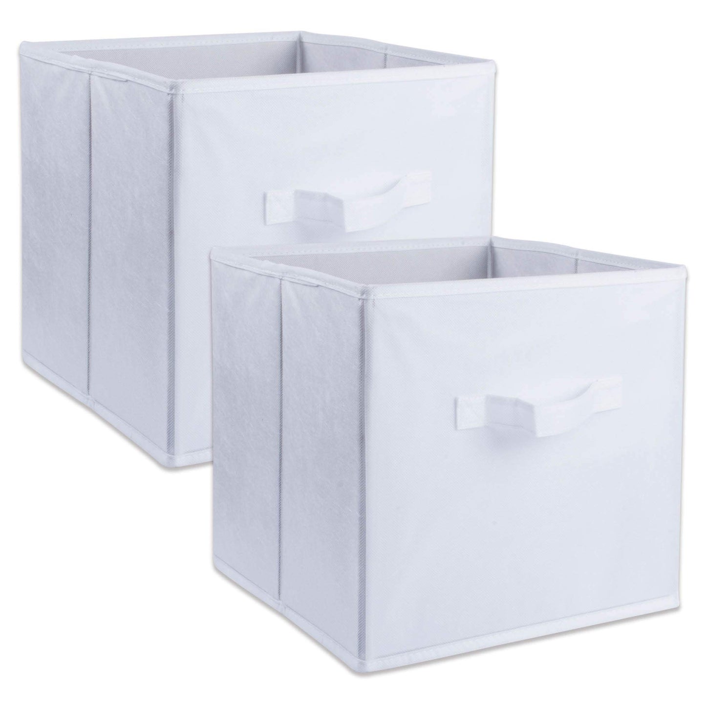 DII Collapsible Storage Organizer Bin, Small, 11" Cube, White, 2 Count
