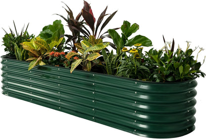 Vego garden Raised Garden Bed Kits, 17" Tall 9 in 1 8ft X 2ft Metal Raised Planter Bed for