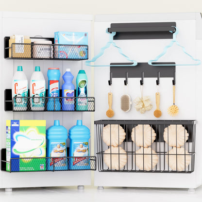 6 Pack Magnetic Shelves for Washing Machine, Magnetic Spice Rack Organizer for Refrigerator