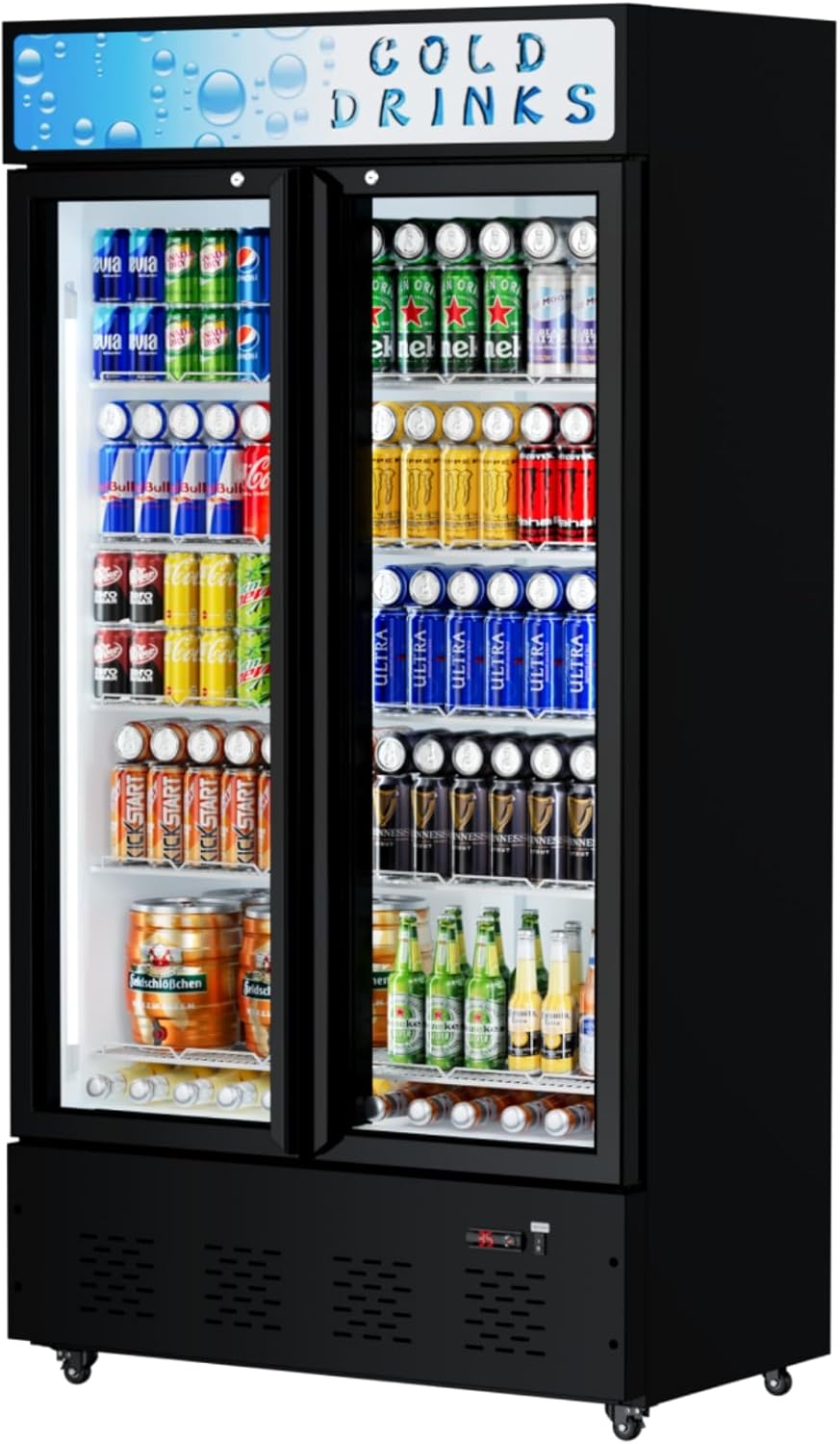 30 Cu.ft. Commercial Beverage Refrigerators Glass Door Refrigerator Upright Display Cooler with
