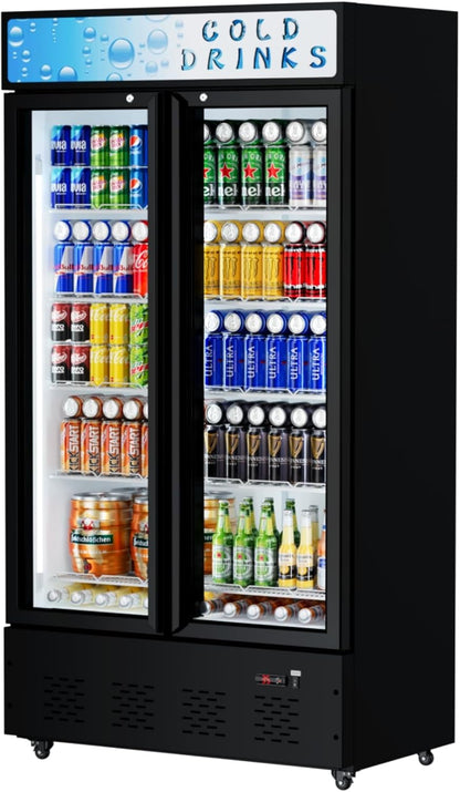 30 Cu.ft. Commercial Beverage Refrigerators Glass Door Refrigerator Upright Display Cooler with