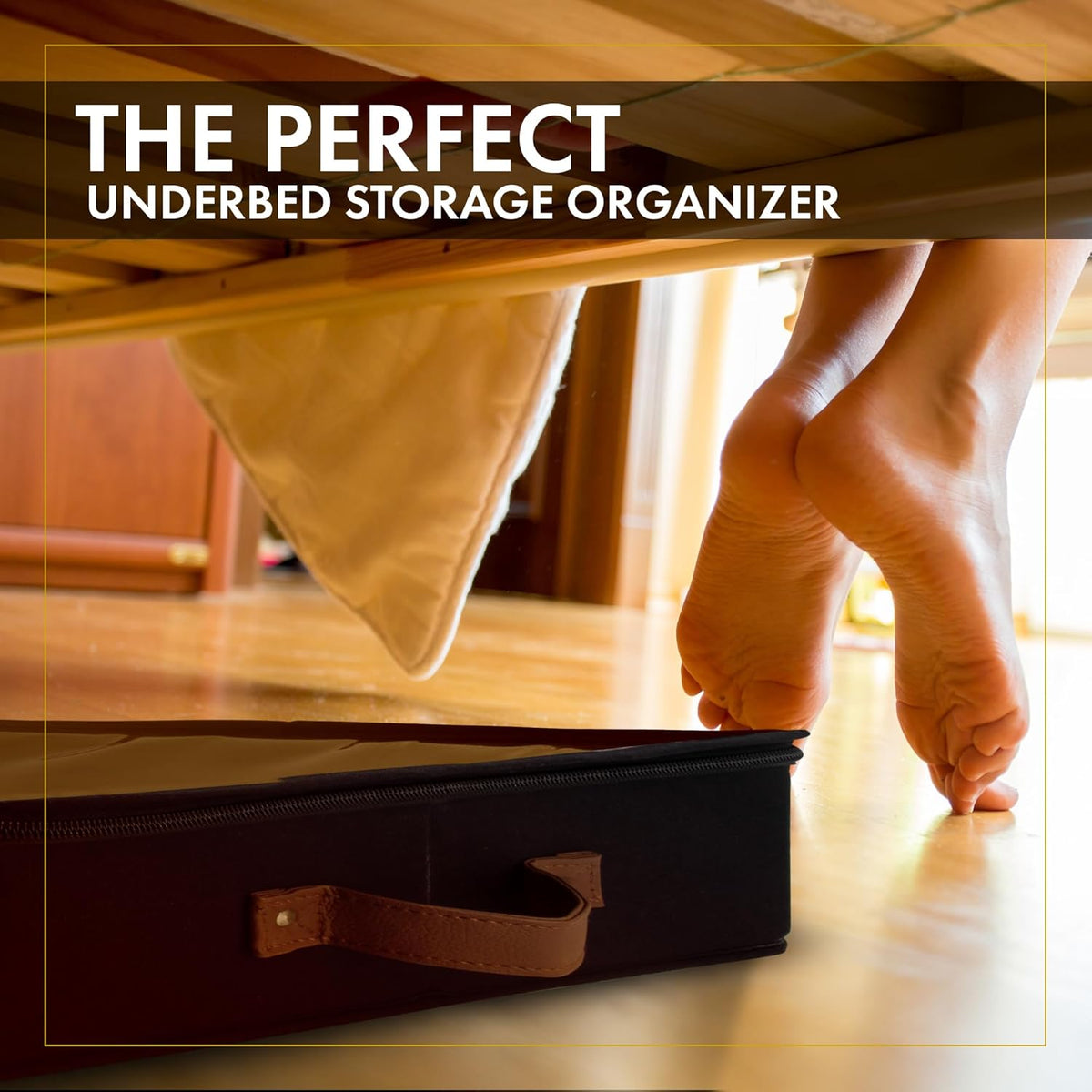 HOMELUX THEORY 2pc Low Profile Under Bed Storage Containers, Thin Under Couch Storage Organizer