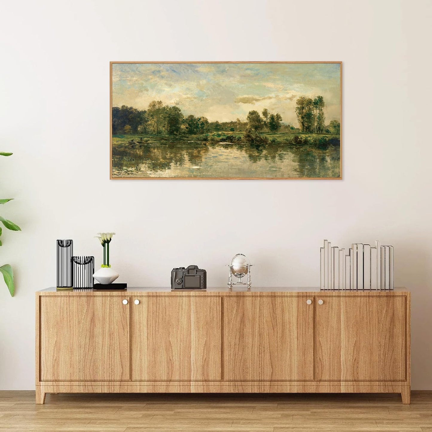 Tinonedraw Vintage Nature Framed Canvas Wall Art Set of 3, French Country Wall Decor, Rustic