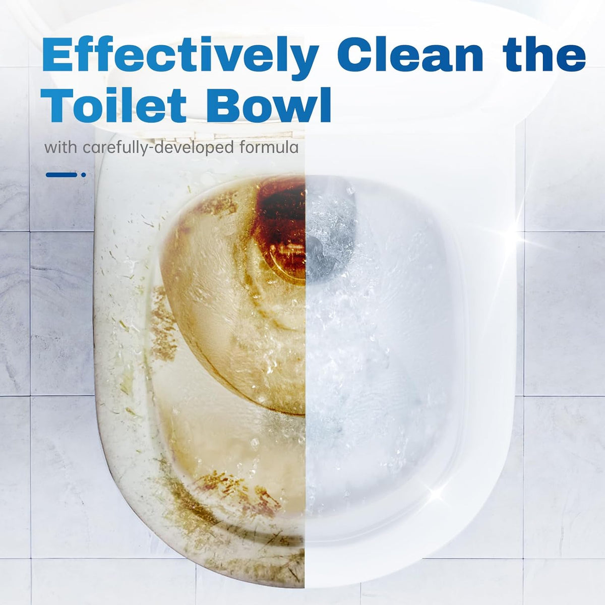 Vacplus Toilet Bowl Cleaner Tablets 20 PACK, Automatic Cleaners with Bleach, Slow-Releasing Toilet