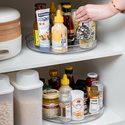 URALFA 2-Pack Lazy Susan Cabinet Organizer, Plastic Rotating Round Lazy Susan Turntable for