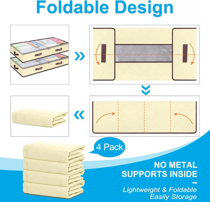 90L Under Bed Storage Containers, Closet Organizers and Storage Bins, Foldable Underbed Storage