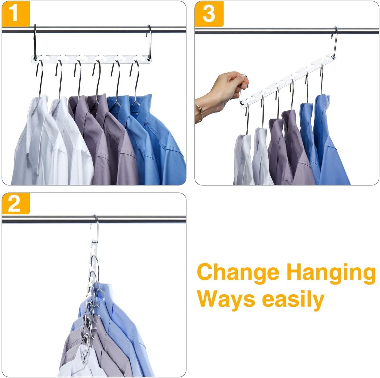 HOUSE DAY Space Saving Hangers for Clothes 20 Pack, Heavy Duty Hanger Organizer | 30 Lbs Capacity