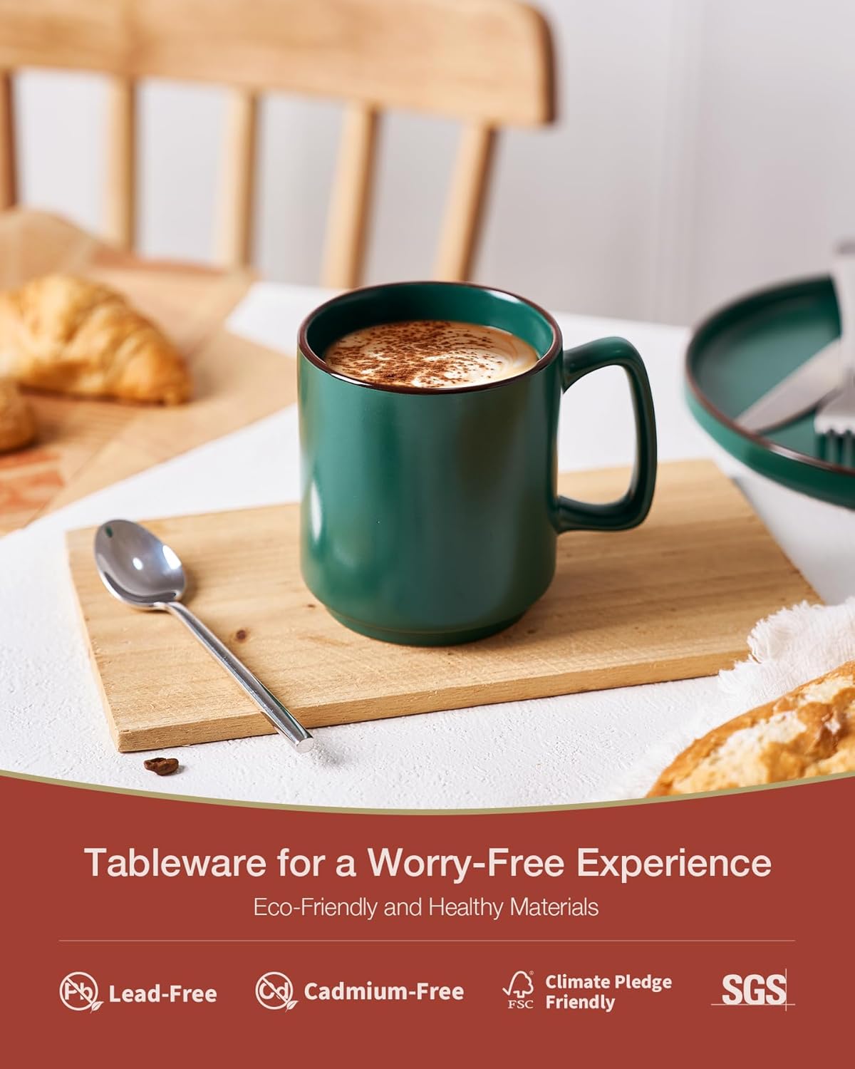 famiware Coffee Mugs Set of 4, Nebula 14oz Coffee Mugs, Ceramic Cup Set with Handle for Latte, Tea