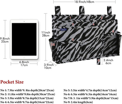 Surblue Bedside Caddy Hanging Organizer Storage Bag Pocket for Bunk, Hospital, College Dorm Rooms