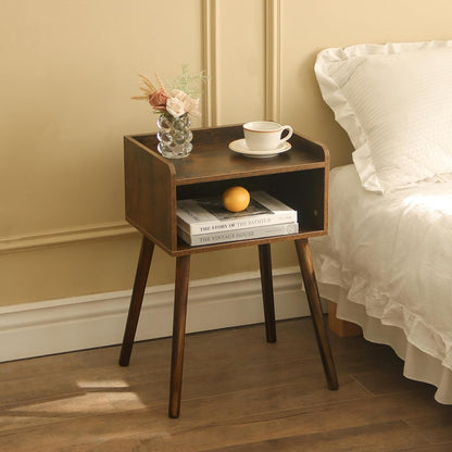 MaxSmeo Nightstand, Mid Century Modern Side Table Bedroom with Storage, Small End Bedside Table