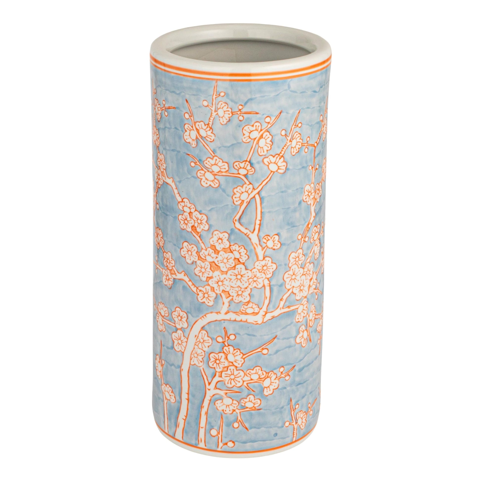 Creative Co-Op Ceramic Umbrella Stand, Blue