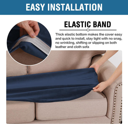 H.VERSAILTEX Velvet Stretch Individual Couch Cushion Cover Plush Slipcover for Loveseat Sofa