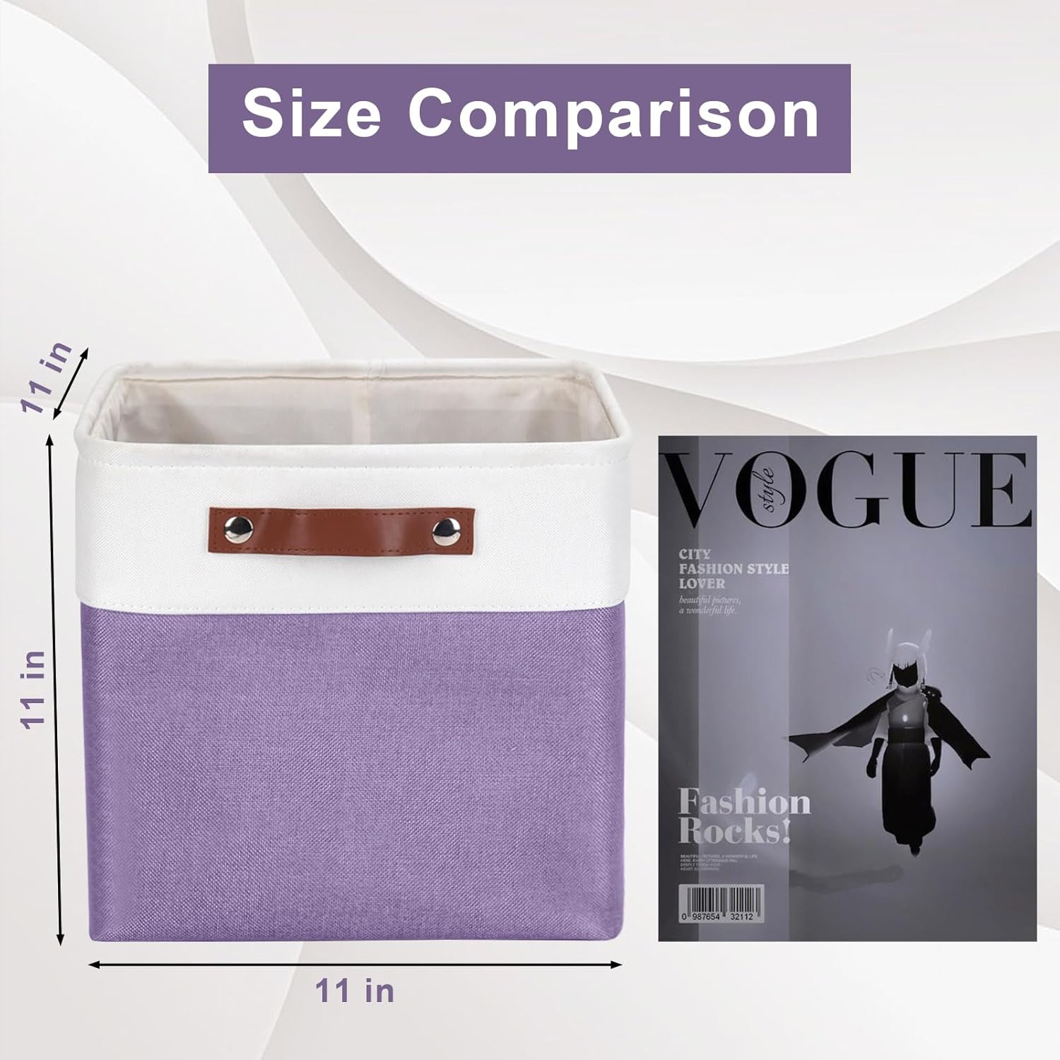 Collapsible Fabric Storage Cubes 11x11 Cube Storage Bins, 4 Pack Closet Baskets Box with Handles
