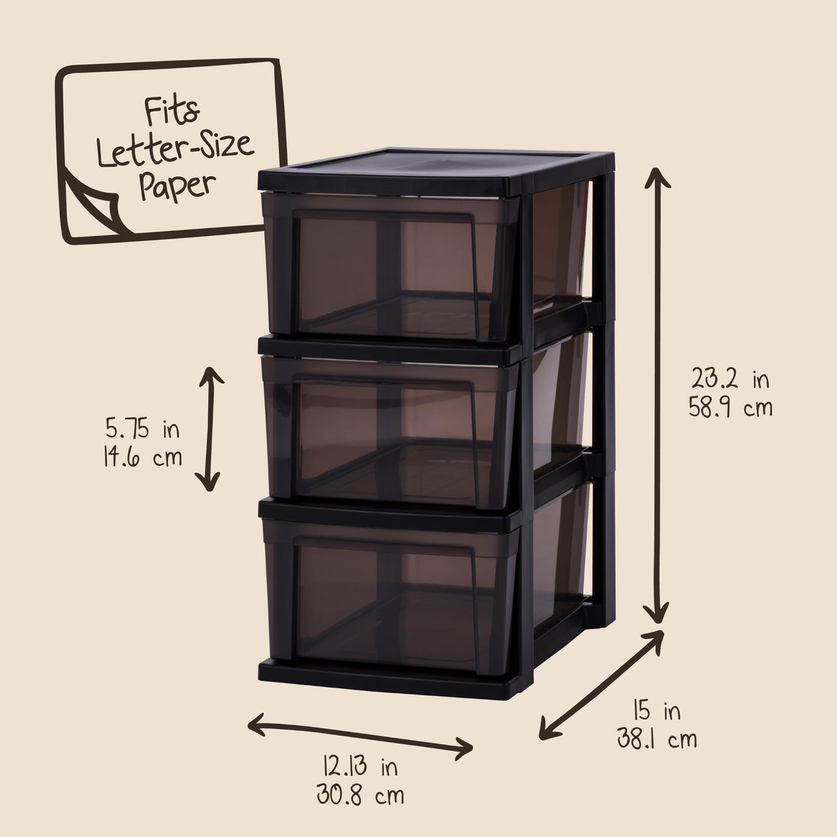 IRIS USA Plastic Drawer Storage Organizer, 3-Drawers, 2-Pack, for Classroom Art Craft Supplies