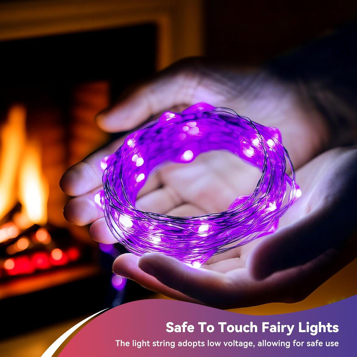 4 Pack 60LED Halloween Fairy Lights Battery Operated - 20FT Twinkle Lights with 2 Lighting Modes