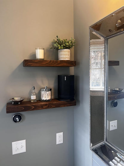 joelsantiques - 18 Inch Wooden Floating Shelves for Wall - 18x6x2 in - Made of Natural Wood - Short