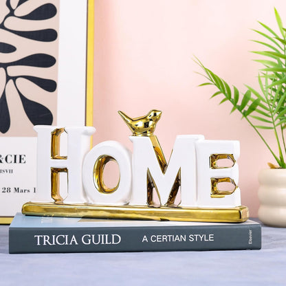 Love Sign Decoration,White and Gold Love Signs for Home Decor Statue,Modern Bird Sculpture