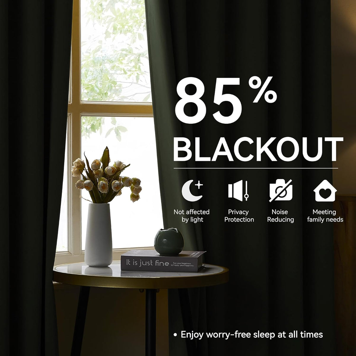 102 Inch Blackout Curtains Pinch Pleated Thermal Insulated Drapes for Bedroom, Room Darkening Solid