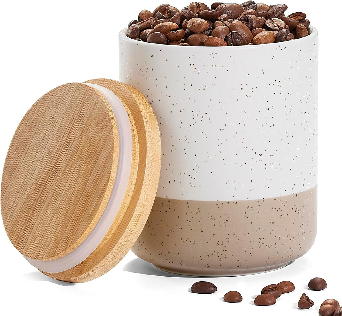 Yangbaga Canister Sets for Kitchen Counter, 20 OZ Large Ceramic Food Storage Jars with Airtight