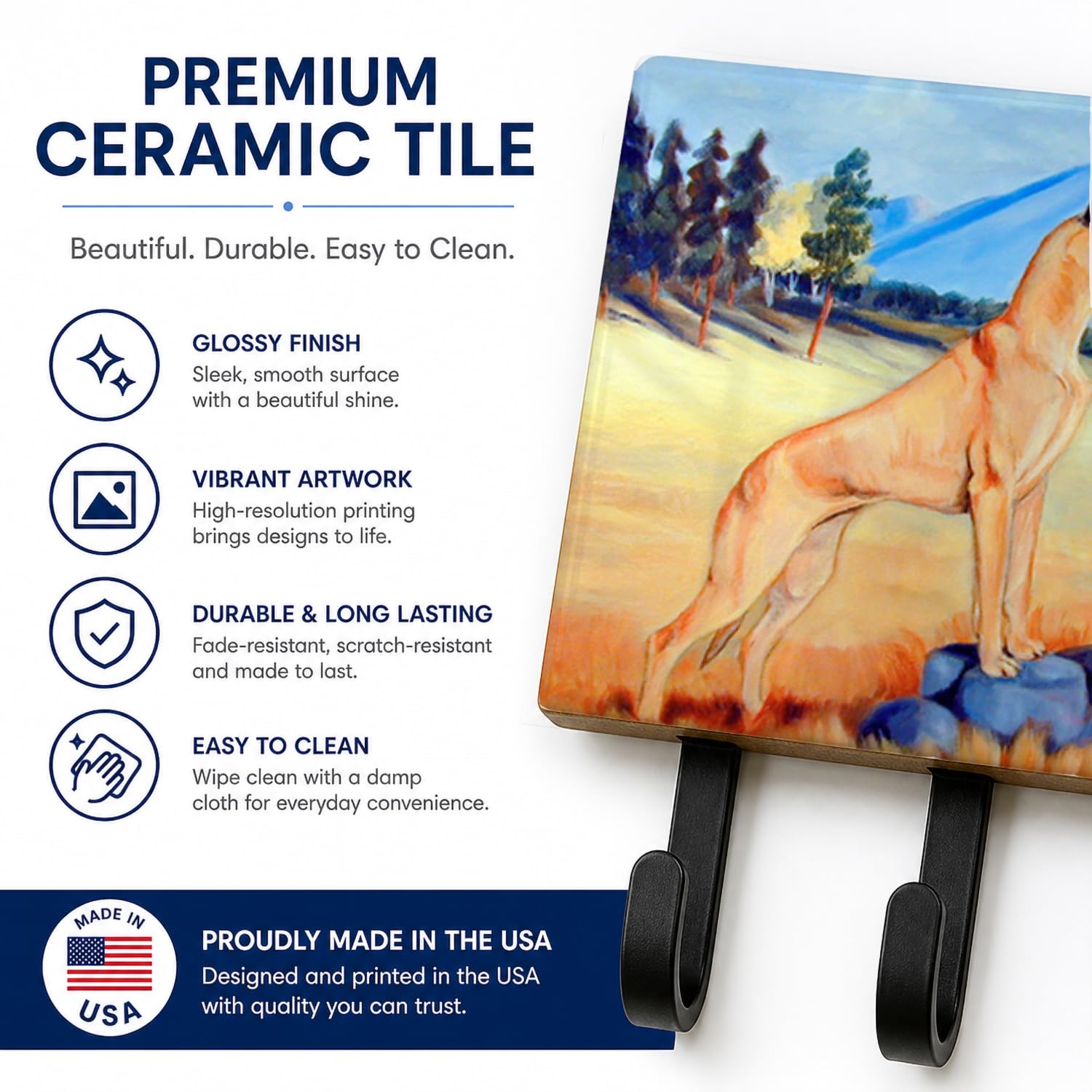 Caroline's Treasures 7504TH68 Great Dane Leash or Key Holder, Wall Hooks, Key Hooks Holder, Coat