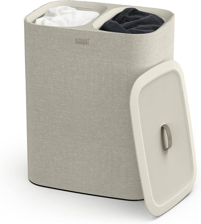 Joseph Joseph Tota 90 liter/23.8 gallon Laundry Hamper Separation Basket with lid, 2 Removable