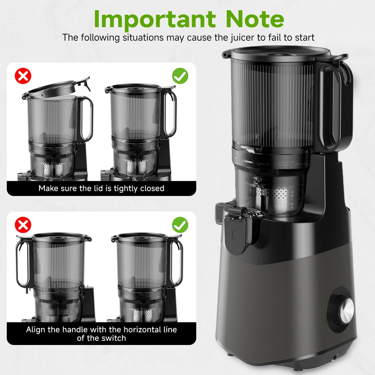 Cold Press Juicer, 5.3" Wide Feed Chute Juice Extractor Machine with 400W, High Juice Yield, Slow