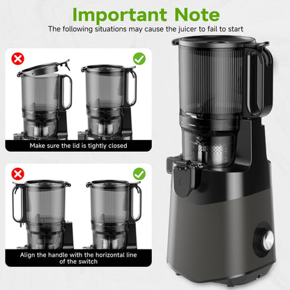 Cold Press Juicer, 5.3" Wide Feed Chute Juice Extractor Machine with 400W, High Juice Yield, Slow