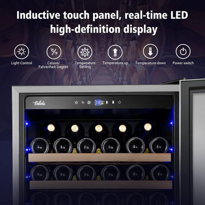 24 Inch Wine Cooler Refrigerator, 179 Bottles Professional Wine Cellars with Powerful