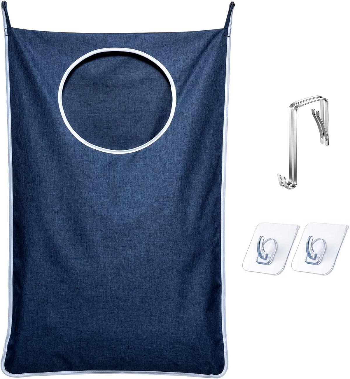 KEEPJOY XL Hanging Laundry Hamper Bag, Hanging Hamper with 2 Strong Hooks for Dirty clothes Door