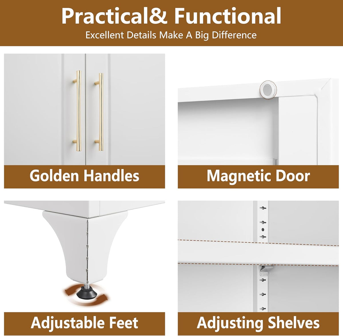 Kitchen Pantry Cabinet, 90" Tall Metal Pantry Cabinet, Food Cupboards with Doors and Shelves