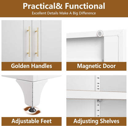 Kitchen Pantry Cabinet, 90" Tall Metal Pantry Cabinet, Food Cupboards with Doors and Shelves