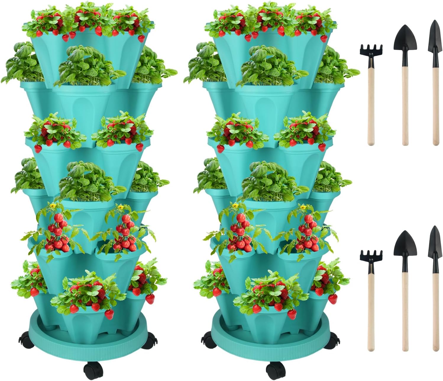 Vertical Planter 6 Tier Stackable Planters Garden Planters Strawberry Herb Flower and Vegetable