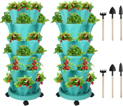 Vertical Planter 6 Tier Stackable Planters Garden Planters Strawberry Herb Flower and Vegetable
