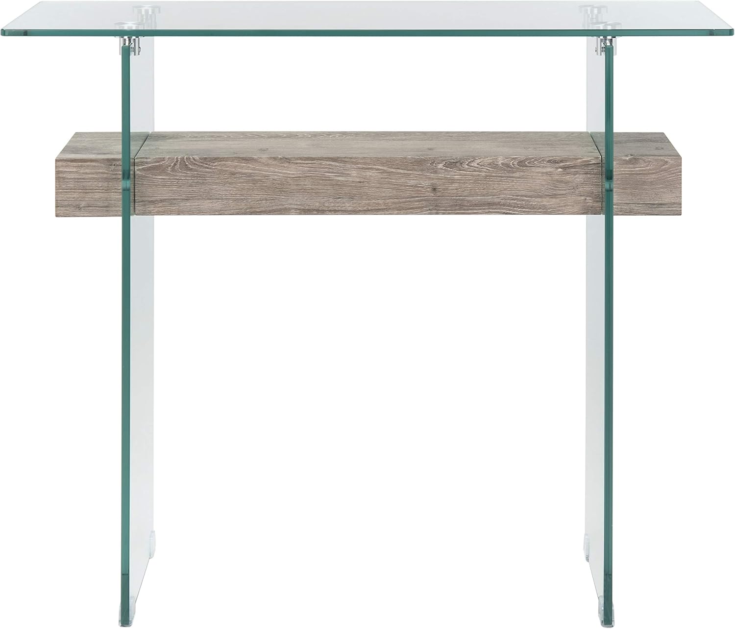 Safavieh Home Kayley Glass and Grey Oak Console Table