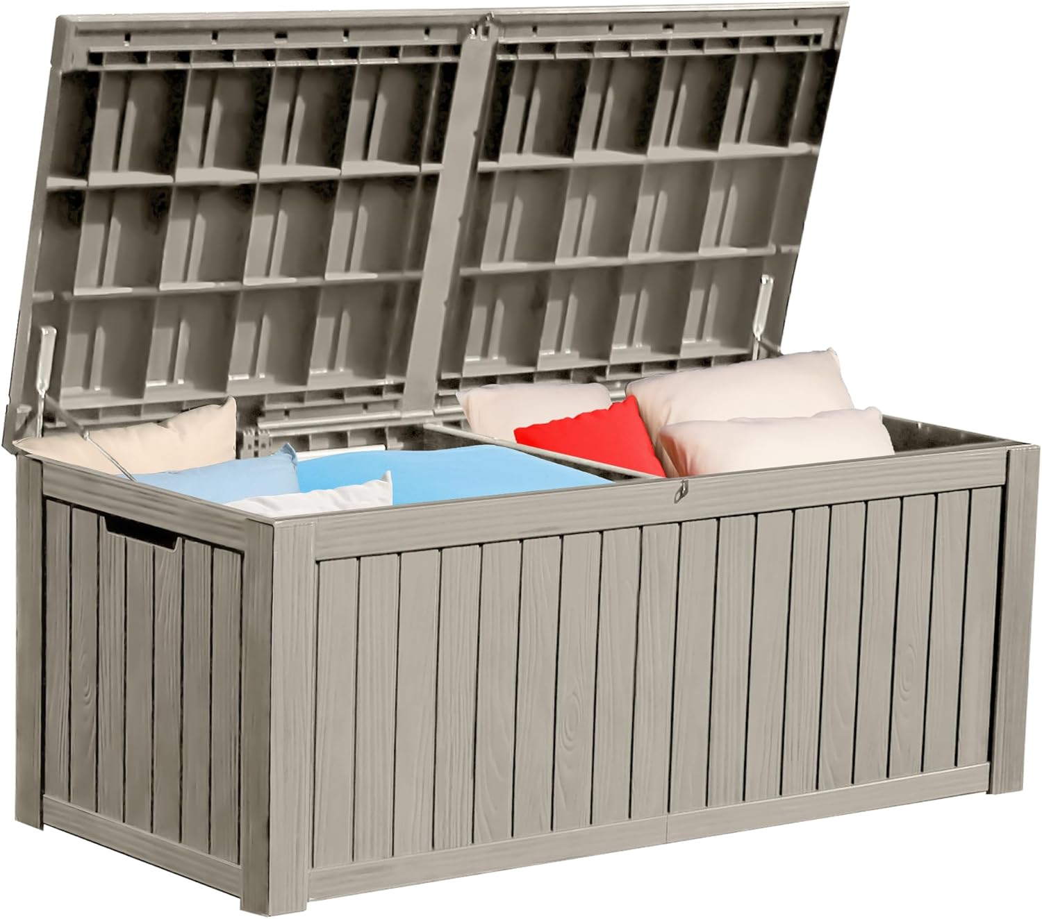YITAHOME 150 Gallon Large Outdoor Storage XL Deck Box w/Divider for Patio Furniture,Outdoor