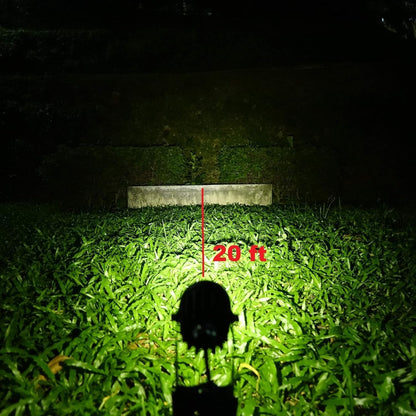 4-Spotlight Mini 50X Solar-Powered LED Spotlight (Warm White LED), Black Finish, Outdoor Garden