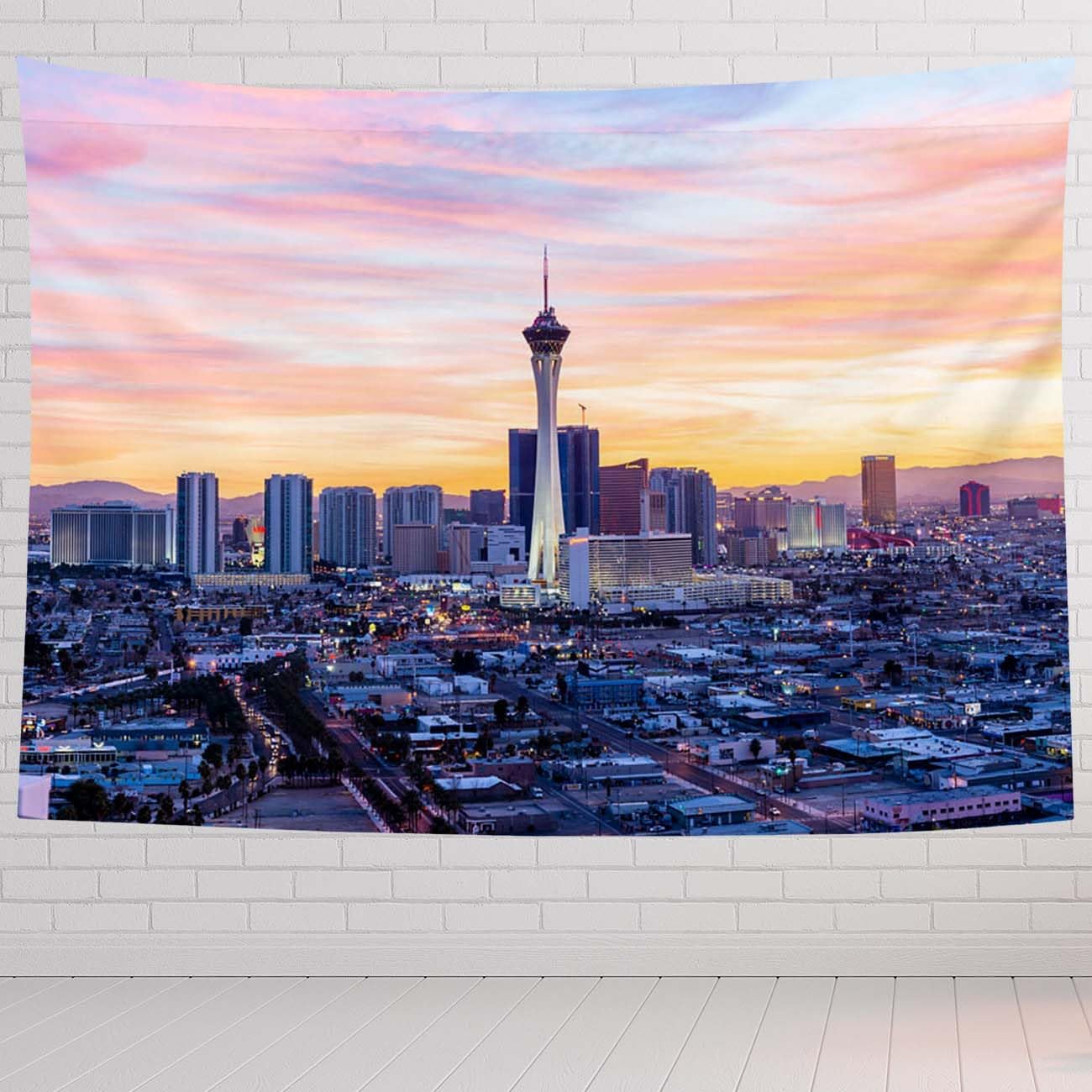 Las Vegas Tapestry For Bedroom Las Vegas City Skyline Tapestries Wall Hanging For Living Room Dorm