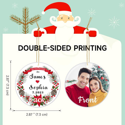 Personalized Our First Christmas Married Ornament 2025, Just Married Christmas Ornament as Mr and