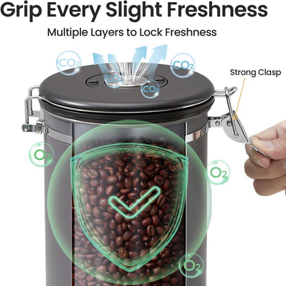 Veken Coffee Canister, 39OZ Large, Airtight Stainless Steel Food Storage Container for 2.2lbs