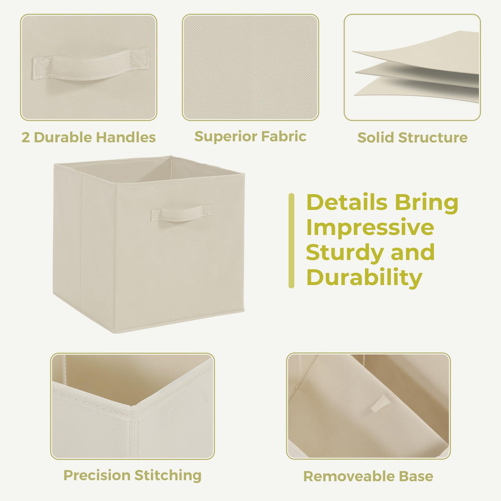 11x11 Storage Bins, Set of 3 Storage Cubes, Collapsible Cube Storage Box, Fabric Closet Organizers