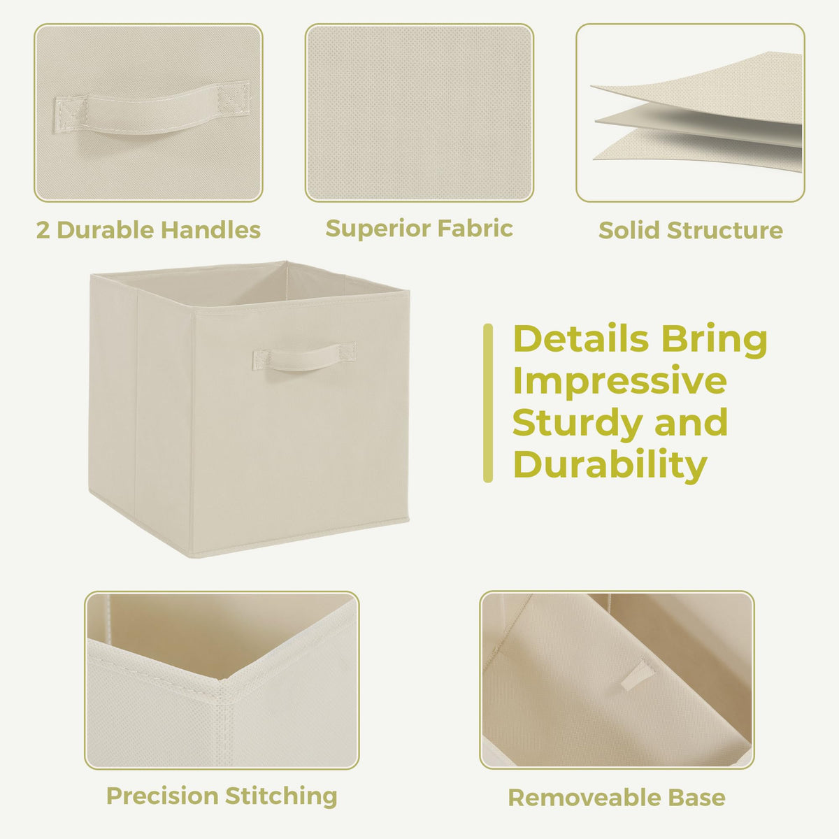 11x11 Storage Bins, Set of 4 Storage Cubes, Collapsible Cube Storage Box, Fabric Closet Organizers