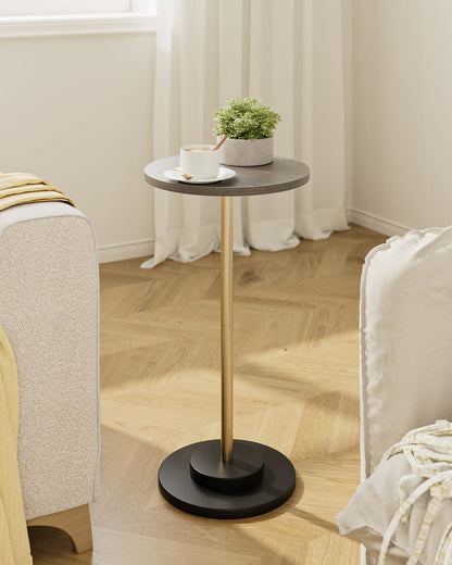 Masupu Drink Table, Round Side Table for Small Spaces, Pedestal Side Table, Small End Table with