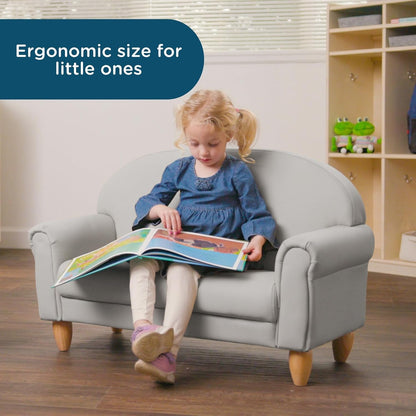 Children's Factory As We Grow Sofa, Gray, CF805-314, Playroom Couch, Daycare Furniture, Kids