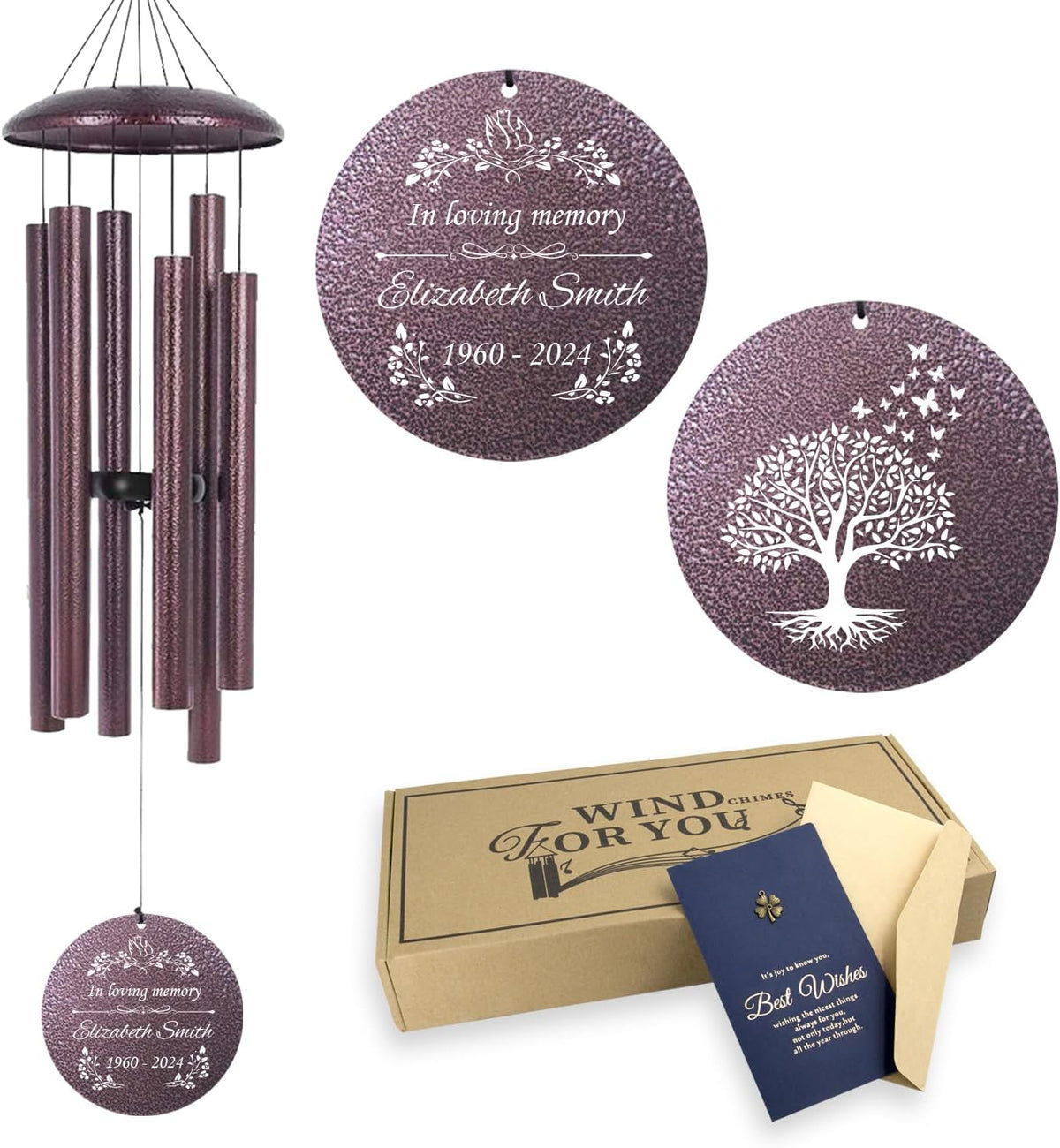 ASTARIN Memorial Wind Chimes Personalized, Bereavement Condolence Gifts for Loss of Mother Husband