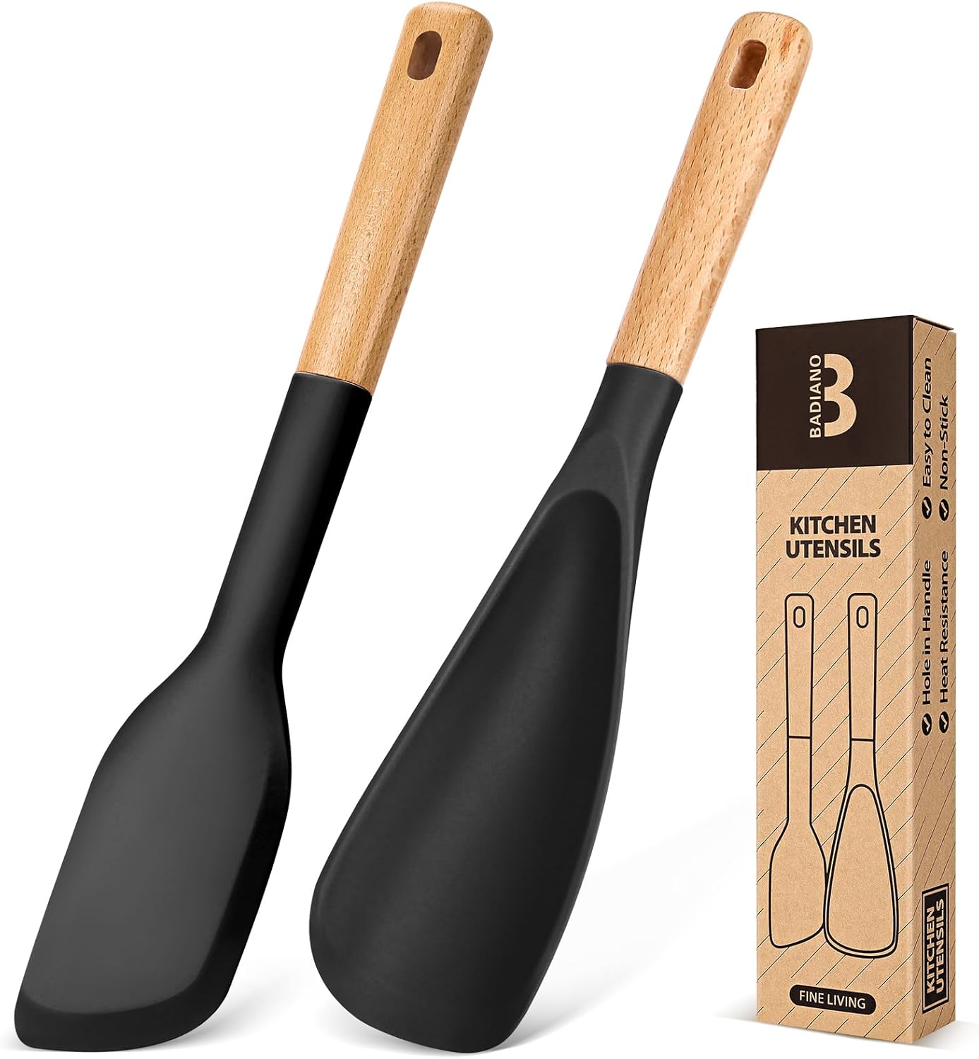 Cooking Spoon and Scraper for Nonstick Cookwares, Great for Cooking and Serving Durable BPA-Free