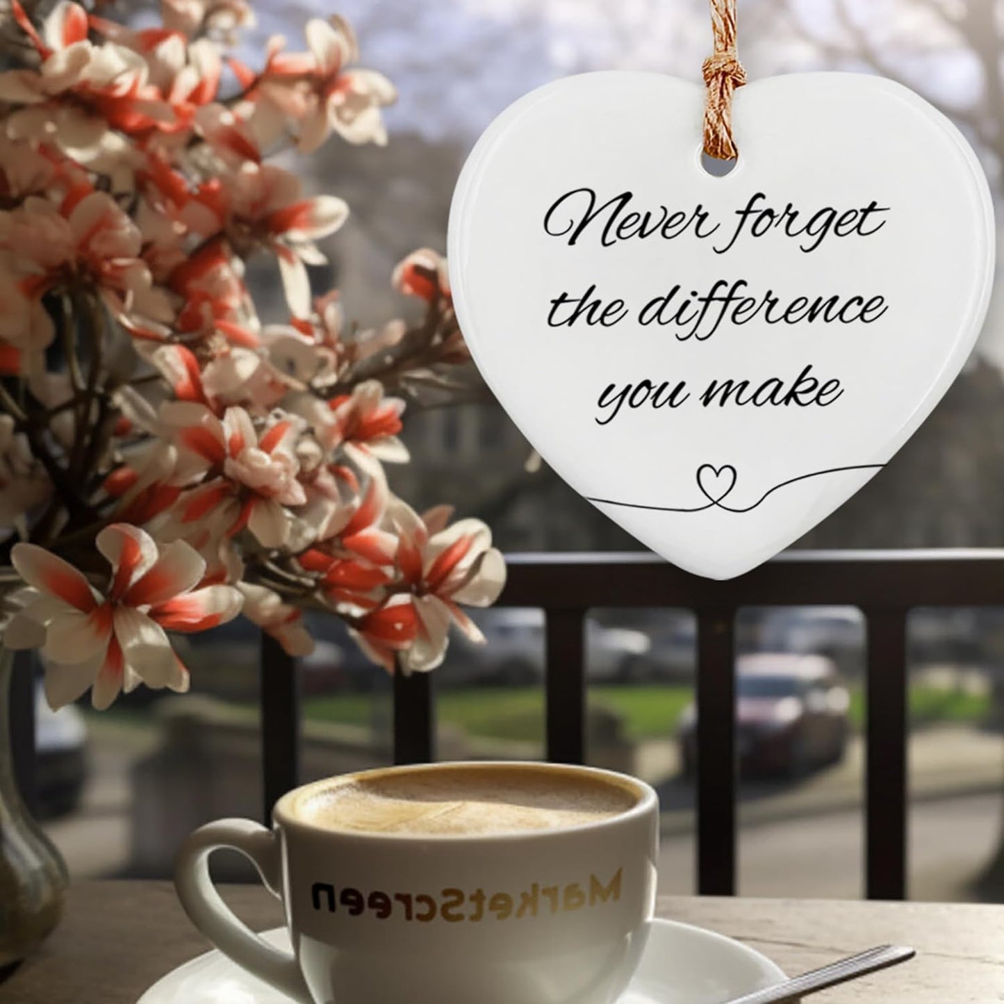 Thank You Gifts for Women Men - Never Forget The Difference You Make Ceramic Ornament Keepsake