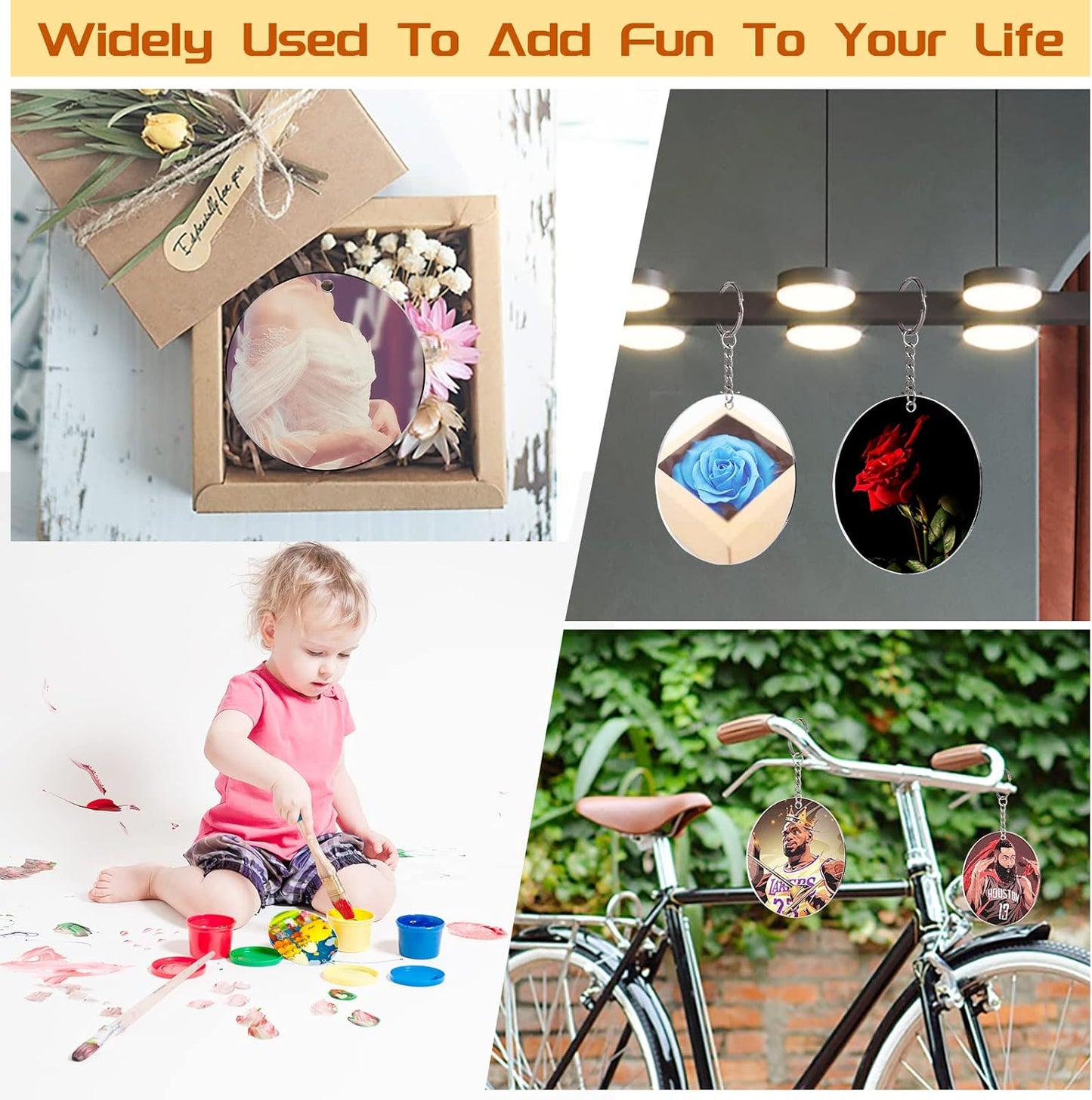 50 Pieces Clear Acrylic Circle Keychains Tags 2.5"/63.5 mmx1.5 mm Thicker Acrylic Discs with